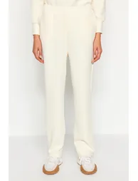 Beige Diver/Scuba Knitted Tracksuit Set With Embroidery - 5
