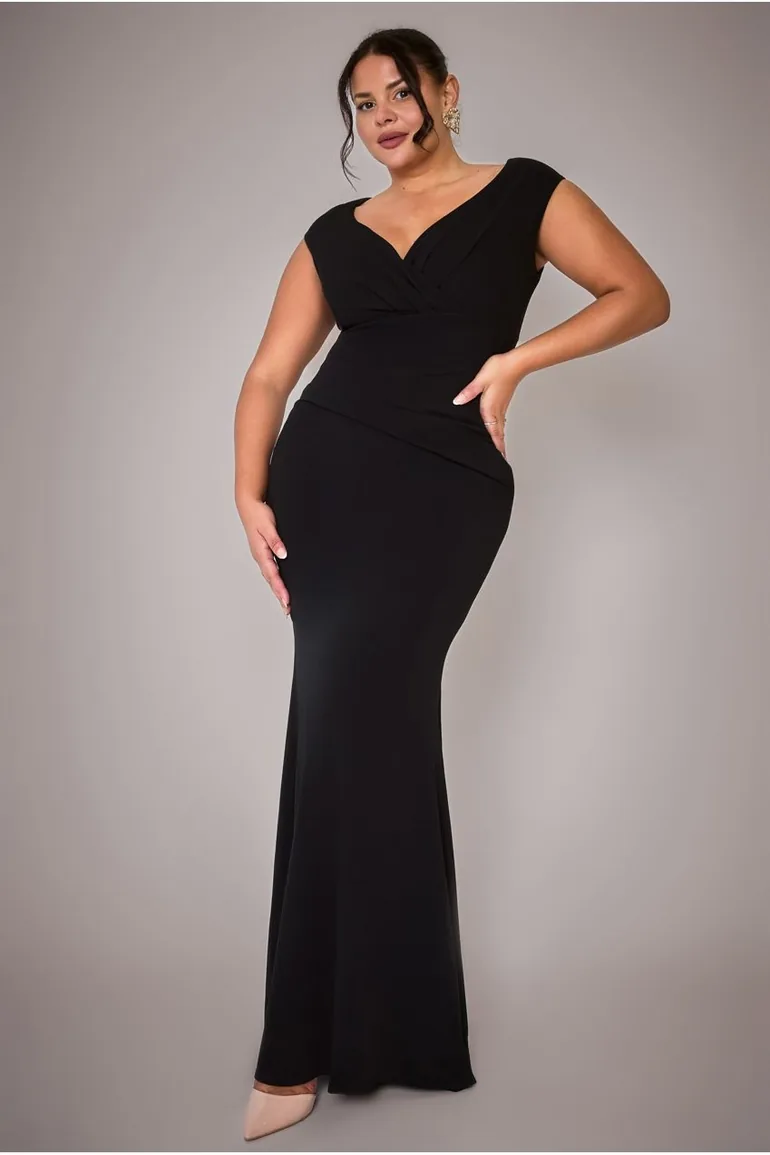 bardot pleated maxi dress Aria Cove bardot drop ruched waist pleated maxi dress in yellow