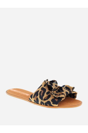 Leopard Print Flat Sandals