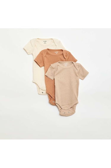 Grow-with-Me Knit Bodysuits - 3-Pack BEIGE