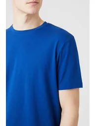 Cotton Crew Neck T-shirt - cobalt - 1