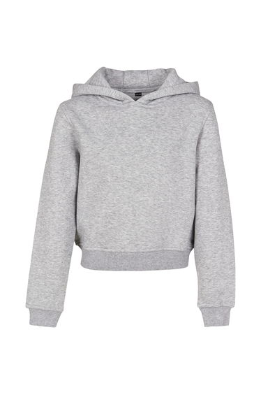 Girls Cropped Hoodie - Heather Grey