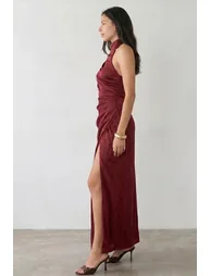 TFNC Faye Burgundy Maxi Dress - 1