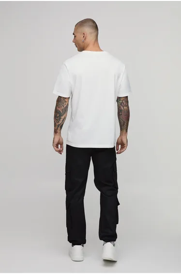 بنطلون رياضة بوهو مان أسود بقصة واسعة