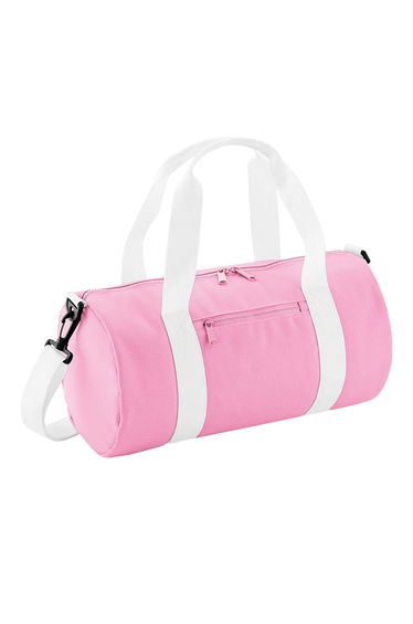 Bagbase Mini Barrel Shoulder Bag - Classic Pink/White