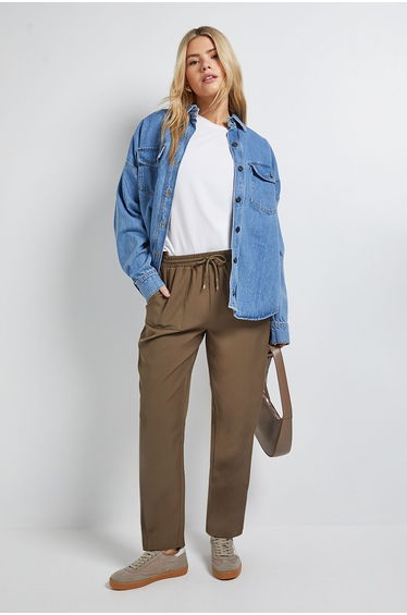 Pull On Barrel Leg Trouser