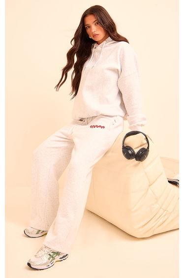Ice Grey PLT Studio Archive Puff Print Thin Waistband Joggers