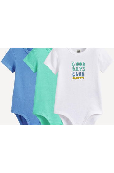 Pack of 3 Short Sleeve Bodysuits