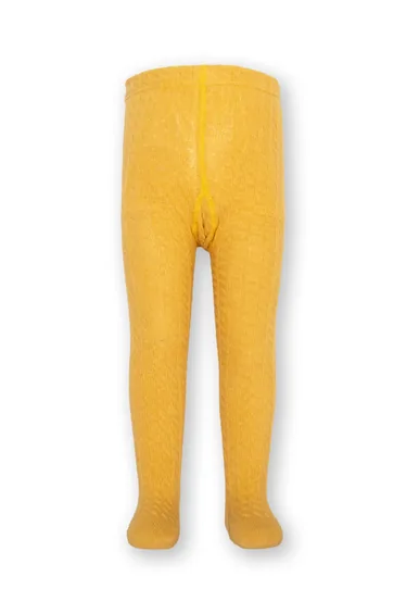 Cable tights ochre
