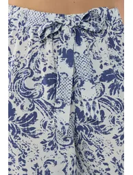 Wide Leg Elastic Waist Printed Pants - 5