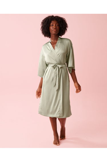 Satin Long Kimono