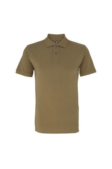Asquith & Fox Mens Plain Short Sleeve Polo Shirt - Khaki