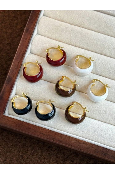 Set of 4 - Crescent Hoop Earrings
