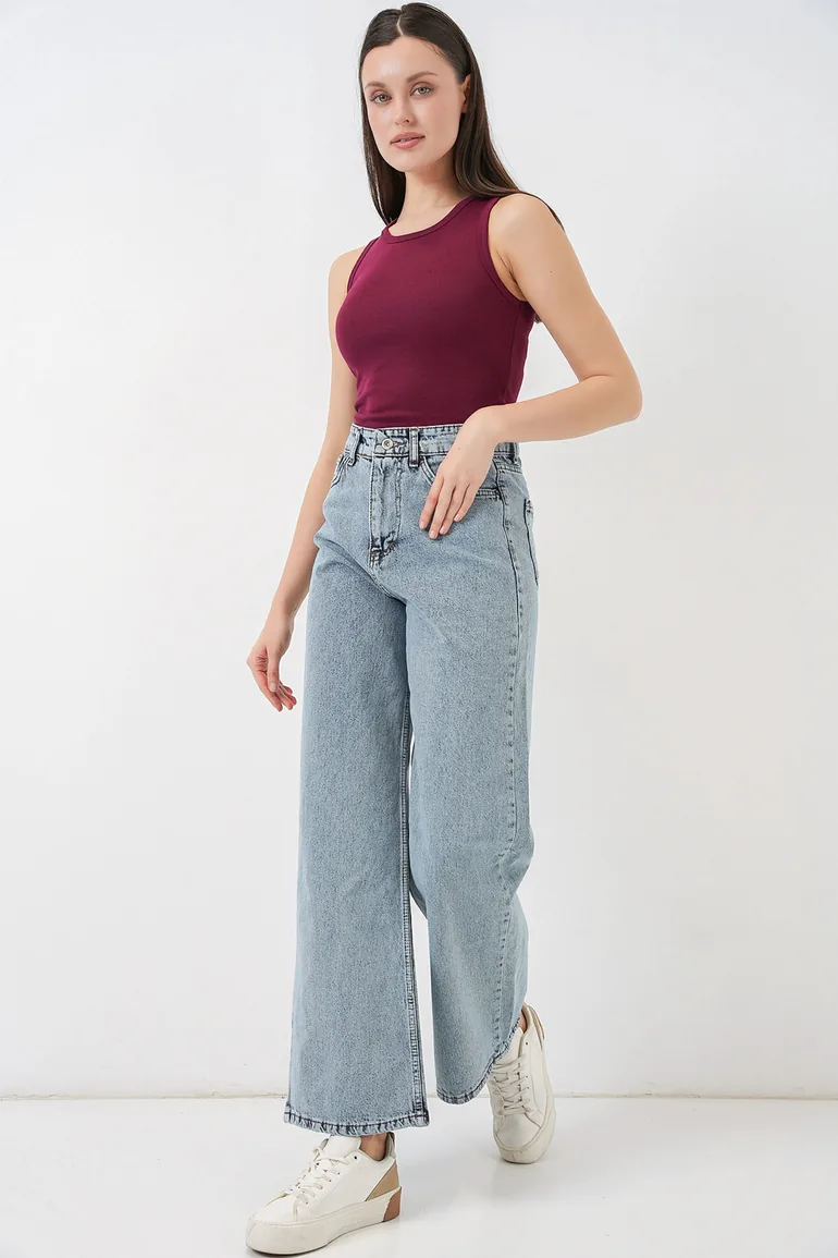 BDART High Waist Loose Fit Wide Leg Denim Jeans - 3
