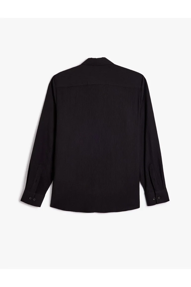 Long Sleeve Shirt Cotton Textured - 1