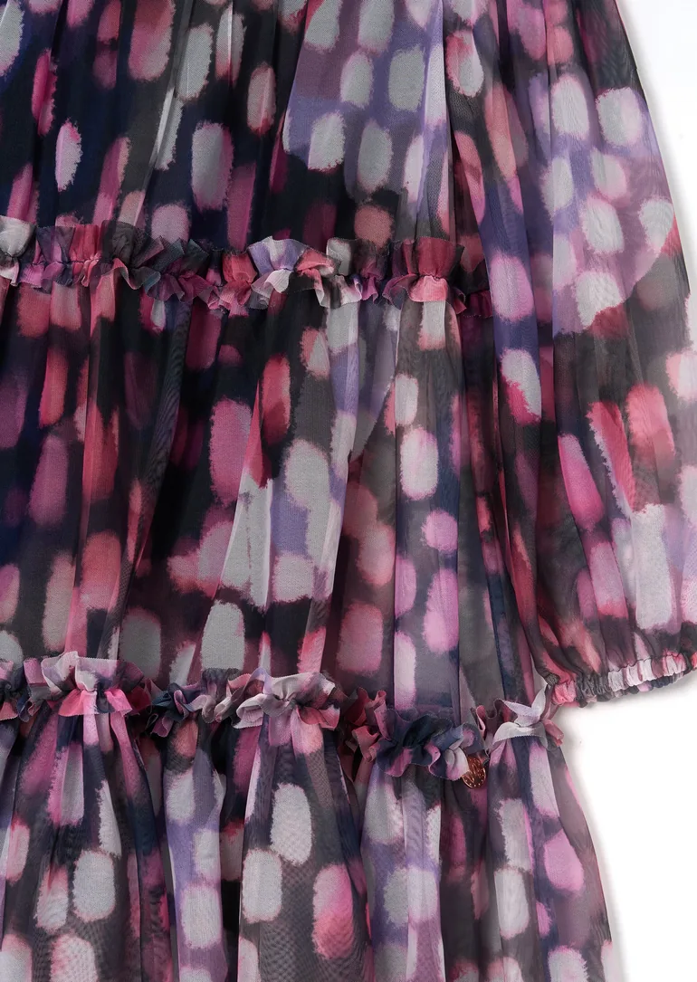 Cara Printed Swing Mesh Dress - Multi - 6