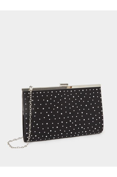 Black Diamante Embellished Clutch
