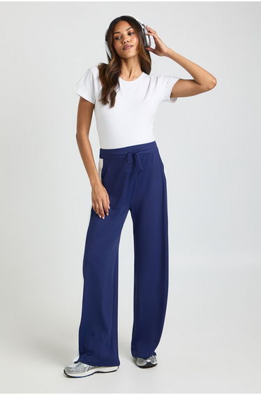Maternity Side Stripe Wide Leg Trouser - navy
