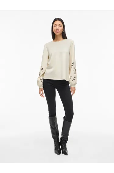 Openwork Long Sleeve Sweatshirt