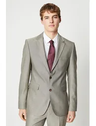 Neutral Herringbone Suit Jacket