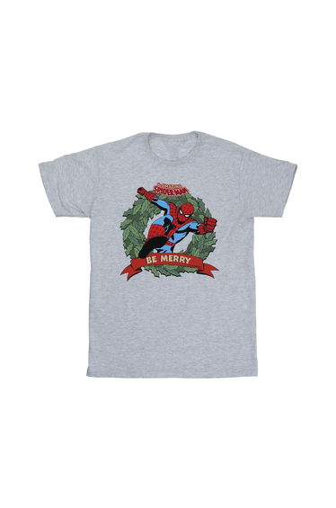 Spider-Man Girls Be Merry T-Shirt - Sport Grey