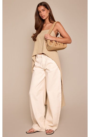 Mushroom Linen Drape Top