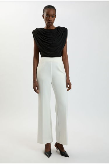 Cowl Neck Strong Shoulder Jersey Bodysuit
