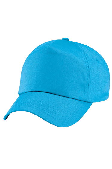 Beechfield Plain Unisex Junior Original 5 Panel Baseball Cap - Surf Blue