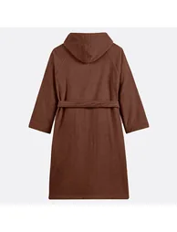 Hooded 100% Cotton Velour Bathrobe - 10