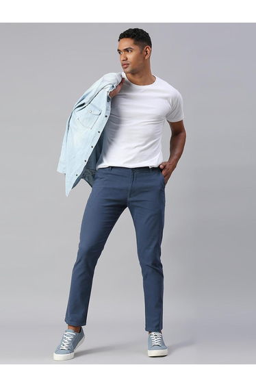 Tapered Fit Cotton Chinos Trousers