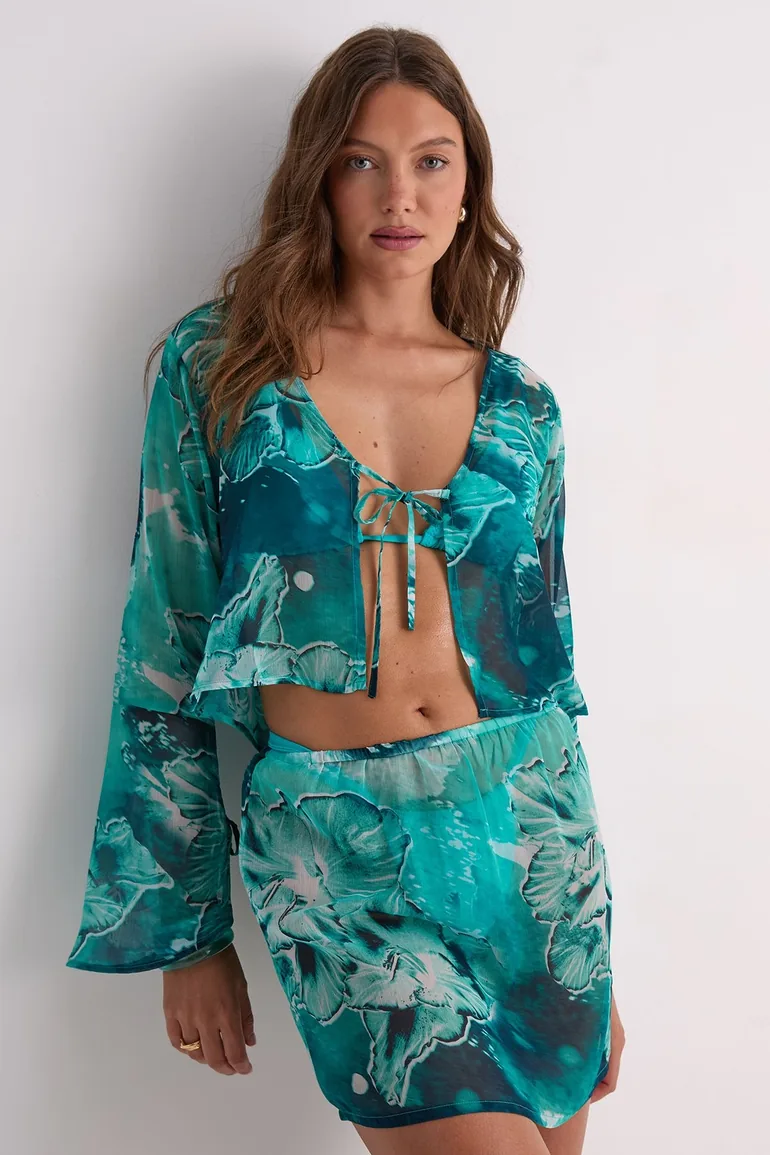 Floral Tie Dye Mini Beach Skirt