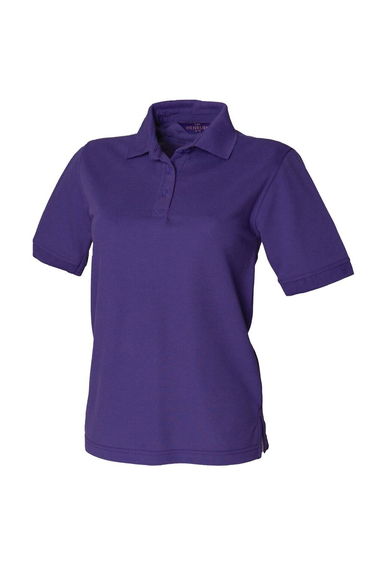 Henbury Womens/Ladies Pique Polo Shirt - Purple