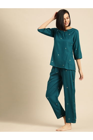 Women 3/4 Sleeves Top and Pyjama Set