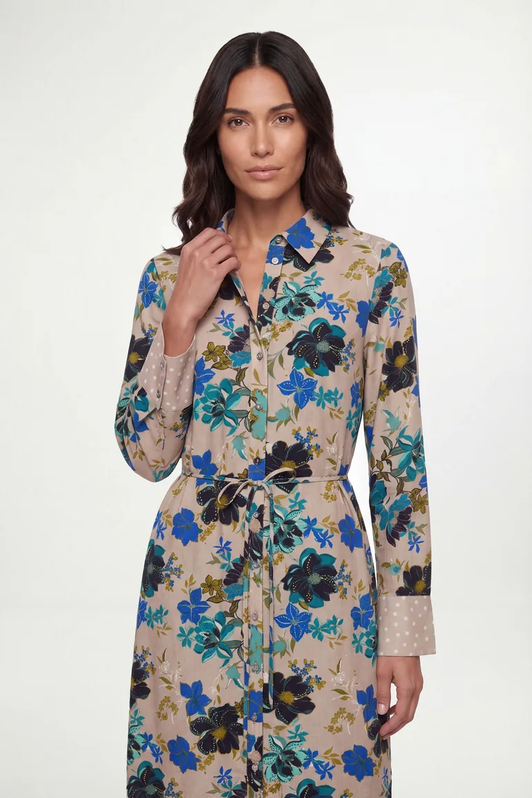 Floral Mix Print Shirt Dress - 3