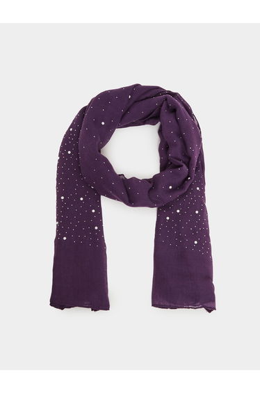 Purple Embellished Scarf