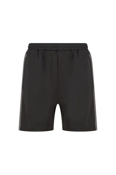 Finden & Hales Mens Knitted Pocket Shorts - Black/Gunmetal Grey