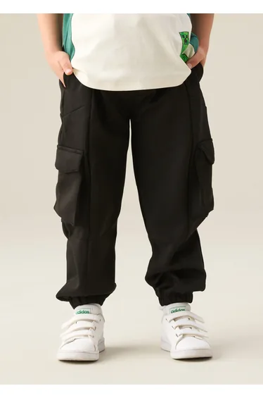 Frank Mix Panelled Cuffed Jogger - Black