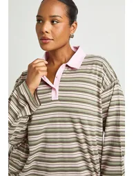 Plus Stripe Rugby Top - green - 3