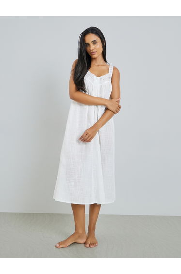Schiffli Trim Placket Nightdress