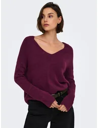 Brushed Knit Jumper/Sweater with V-Neck - 3