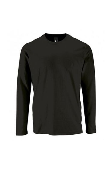 SOLS Mens Imperial Long Sleeve T-Shirt - Deep Black