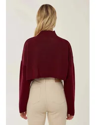 Turtleneck Crop Sweater - 5