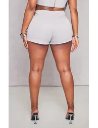 Shape Grey Woven Lace Up Detail Shorts - 2