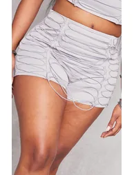 Shape Grey Woven Lace Up Detail Shorts - 4