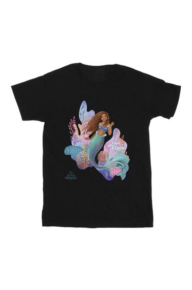 The Little Mermaid Girls Voice Cotton T-Shirt - Black