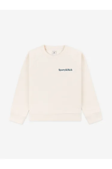 Sporty & Rich Kids Eat More Veggies Sweatshirt in Ivory
