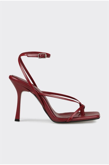 Burgundy Women's Heeled Sandals