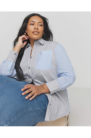 Oversized Stripe Poplin Shirt