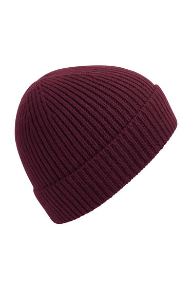 Beechfield Engineered Knit Ribbed Beanie - Burgundy