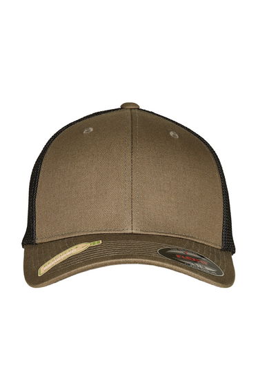Flexfit Unisex Adult Mesh Recycled Trucker Cap - Olive/Black